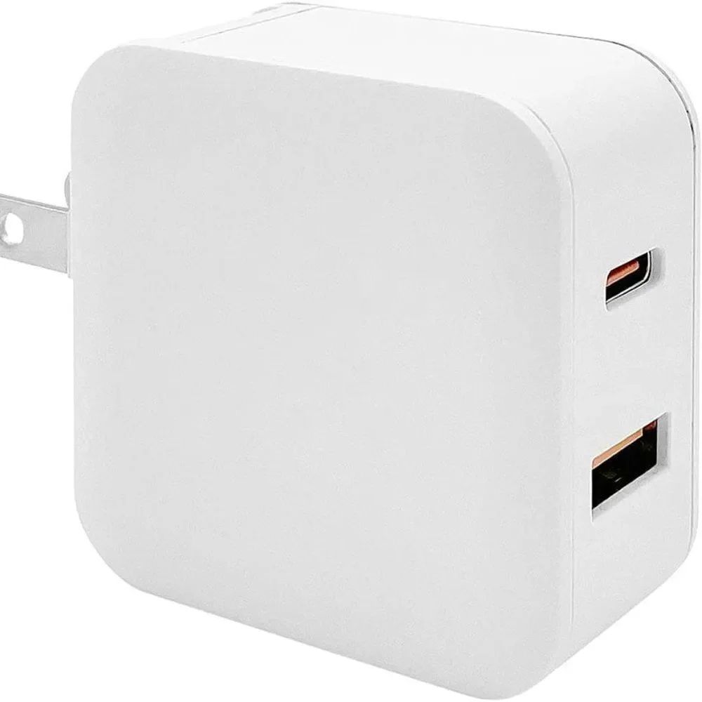 Tech & Go USB PD Wall Charger 30W, 2-Port, USB & USB-C - White